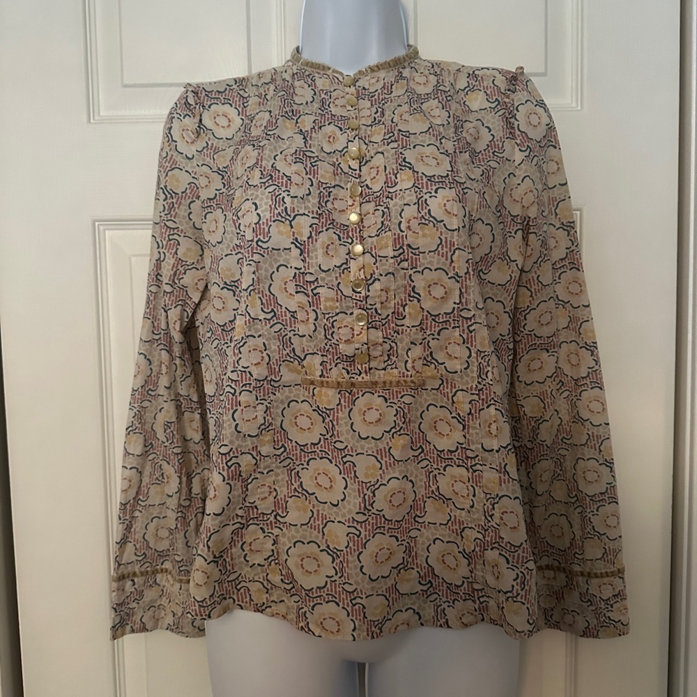 Marc Jacobs floral cotton blouse long sleeve size 4. Tunic - Picture 1 of 15